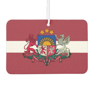 Désodorisant Pour Voiture Drapeau/ armoiries de la Lettonie