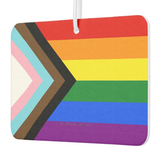 Désodorisant Pour Voiture Drapeau de fierté Progress Pride de SlipperyJoe si (Gauche)