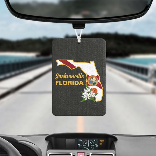 Désodorisant Pour Voiture Drapeau de Floride et Fleur Orange Blossom