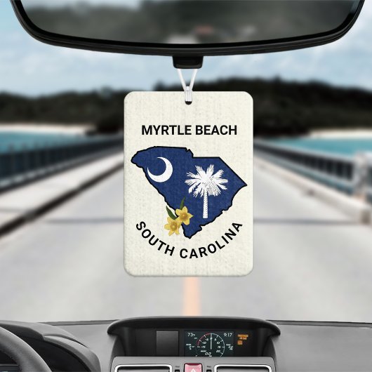 Désodorisant Pour Voiture Drapeau de la Caroline du Sud et Jessamine jaune F