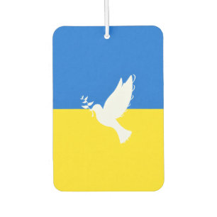 Désodorisant Pour Voiture Drapeau de l'Ukraine Air Freshener Dove of Peace