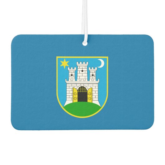 Désodorisant Pour Voiture Drapeau de Zagreb, Croatie Cravate (Devant)