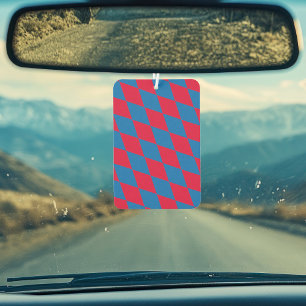 Désodorisant Pour Voiture Drapeau diamant Bavière bleu et rouge Motif