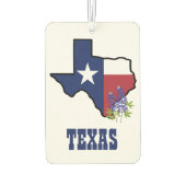 Désodorisant Pour Voiture Drapeau du Texas et bleu fleur (Dos)