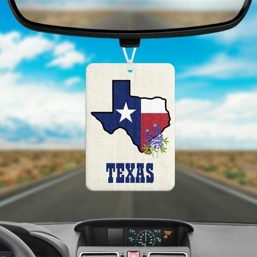 Désodorisant Pour Voiture Drapeau du Texas et bleu fleur