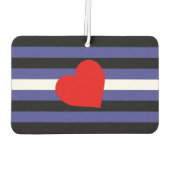 Désodorisant Pour Voiture Drapeau et coeur de la Fierté en cuir (Dos)