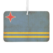 Désodorisant Pour Voiture Drapeau Grunge D'Aruba (Pays-Bas) (Dos)