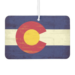Désodorisant Pour Voiture Drapeau Grunge du Colorado