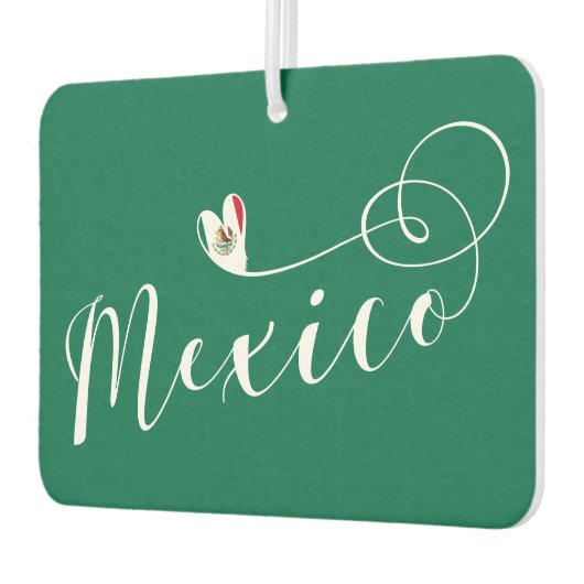 Désodorisant Pour Voiture Drapeau Mexicain En Coeur, I Love Mexico (Gauche)