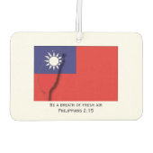 Désodorisant Pour Voiture DRAPEAU TAIWAN Patriotique | Plan Taïwanais (Dos)