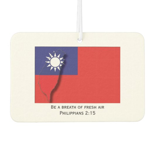 Désodorisant Pour Voiture DRAPEAU TAIWAN Patriotique | Plan Taïwanais (Devant)