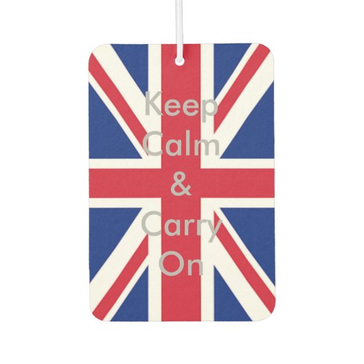 Désodorisant Pour Voiture drapeau union jack garder calme et continuer (Devant)