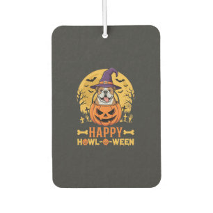 Désodorisant Pour Voiture Drôle de bouledogue Halloween Happy Howl-O-Ween Vi