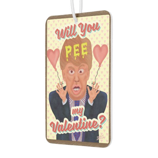 Désodorisant Pour Voiture Drôle Donald Trump Valentine's Day Pee Tape Joke (Gauche)