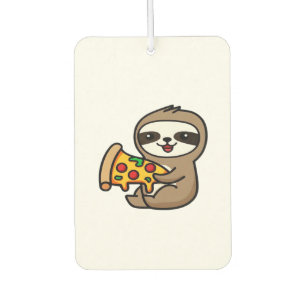 Désodorisant Pour Voiture Drôle Kawaii Chibi Paresseux avec Pizza � Dessin A