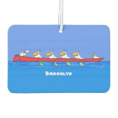 Désodorisant Pour Voiture Drôle pélicans rameurs dessin animé (Dos)