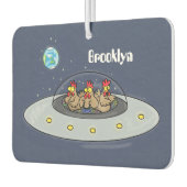 Désodorisant Pour Voiture Drôle poule dans l'espace dessin animé (Gauche)