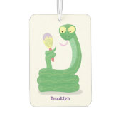 Désodorisant Pour Voiture Drôle serpent vert avec caricature maraca (Dos)
