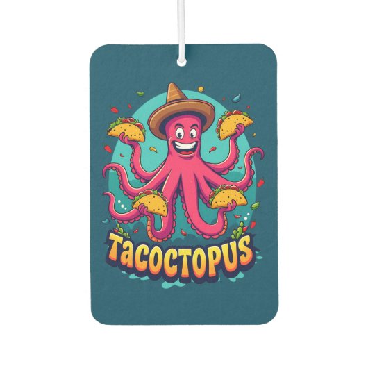 Désodorisant Pour Voiture Drôle Taco Octopus Cartoon Alimentation Pun (Devant)