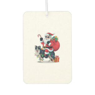 Désodorisant Pour Voiture Éclairage de Noël Père Noël équitation frontière C
