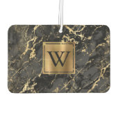 Désodorisant Pour Voiture Elegant Black Gold Marble Monogram (Dos)
