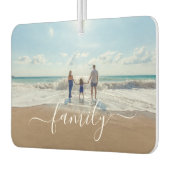 Désodorisant Pour Voiture Élégant blanc manuscrit script famille photo (Gauche)