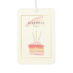 Désodorisant Pour Voiture Elégant cadre doré tranche de gâteau d'anniversair