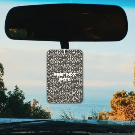 Désodorisant Pour Voiture Elégant Damask noir blanc Motif rouleaux