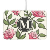 Désodorisant Pour Voiture Élégant floral et monogramme (Dos)