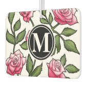Désodorisant Pour Voiture Élégant floral et monogramme (Gauche)