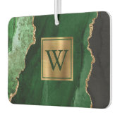 Désodorisant Pour Voiture Elegant Green Gold Agate Monogram (Gauche)