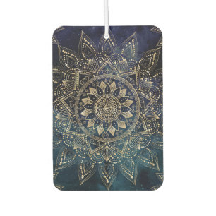 Désodorisant Pour Voiture Elégant Mandala Gold Blue Galaxy