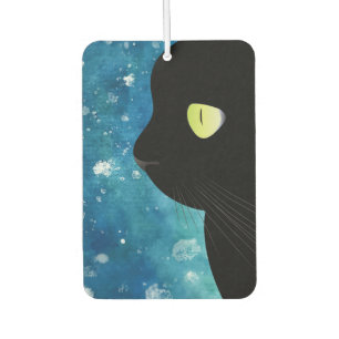 Désodorisant Pour Voiture Élégant Portrait de chat noir en Fresheners à Air