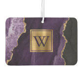 Désodorisant Pour Voiture Elegant Purple Gold Agate Monogram (Dos)