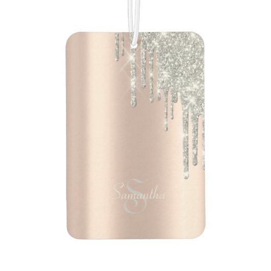 Désodorisant Pour Voiture Elégant Rose Gold, Parties scintillant en argent (Dos)