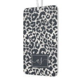 Désodorisant Pour Voiture Élégant Silver Black Leopard Impression Monogramme (Gauche)