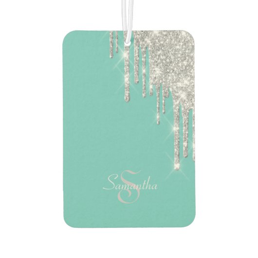 Désodorisant Pour Voiture Élégant Turquoise, Parties scintillant argentée (Dos)