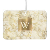 Désodorisant Pour Voiture Elegant White Gold Marble Monogram (Dos)
