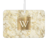 Désodorisant Pour Voiture Elegant White Gold Marble Monogram (Devant)