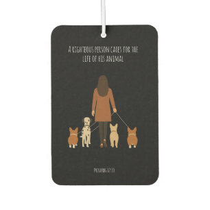 Désodorisant Pour Voiture Élégante marcheuse minimaliste féminine de chien