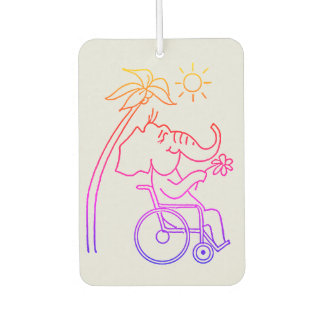 Désodorisant Pour Voiture éléphant en fauteuil roulant