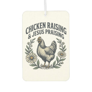 Désodorisant Pour Voiture Élevage de poulets et louange à Jésus vintage poul
