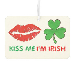 Désodorisant Pour Voiture Embrasse-moi Je suis Irlandais Red Lips Lucky Gree