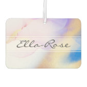 Désodorisant Pour Voiture Encre Abstraite violet Luxe Or Nom personnalisé (Dos)