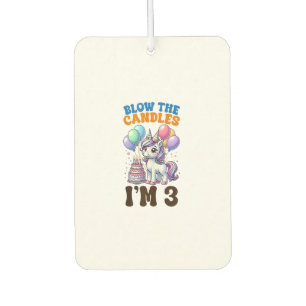 Désodorisant Pour Voiture Enfants Licorne 3ème Fête d'anniversaire Garçon 3