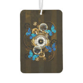 Désodorisant Pour Voiture Engrenages à vapeur et papillons bleus (Dos)