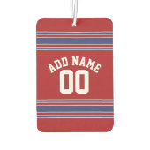 Désodorisant Pour Voiture Équipe Jersey avec nom et numéro personnalisés (Dos)