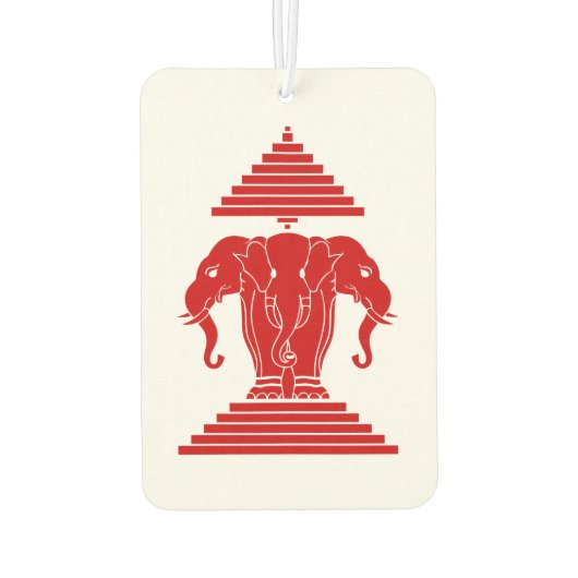 Désodorisant Pour Voiture Erawan Trois éléphant en tête Lao / Laos Drapeau (Dos)