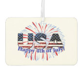 Désodorisant Pour Voiture Etats-Unis drapeau texte parties scintillant feux (Dos)