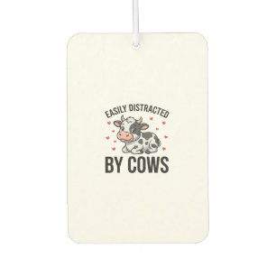 Désodorisant Pour Voiture Facilement distrait par les vaches Graphique de va